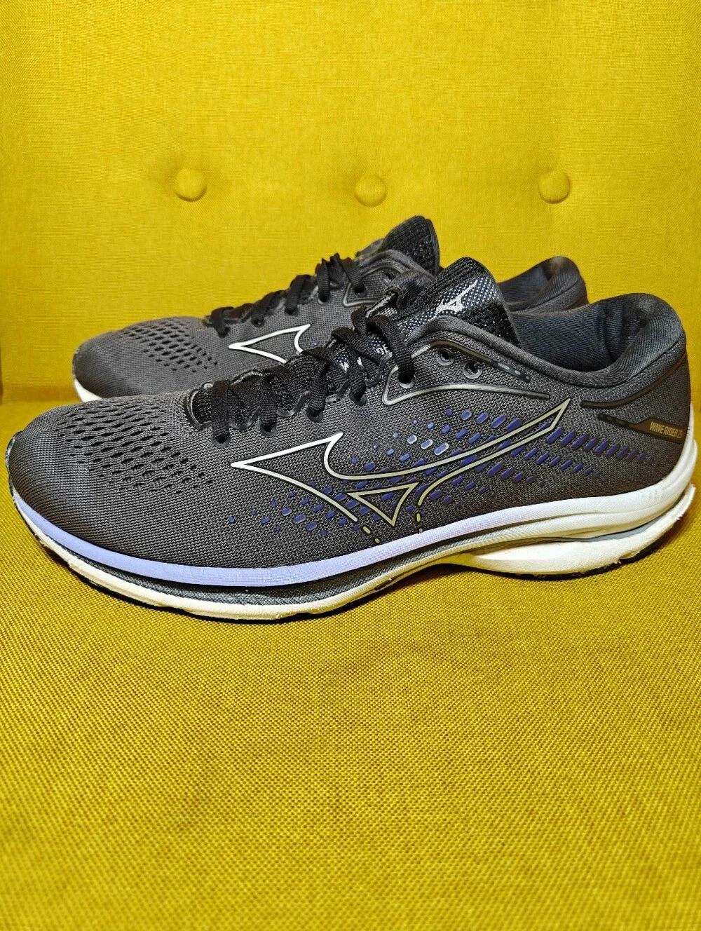 Mizuno Wave Rider 25 Gray Purple Running Sneakers Womens Shoes Size 10.5